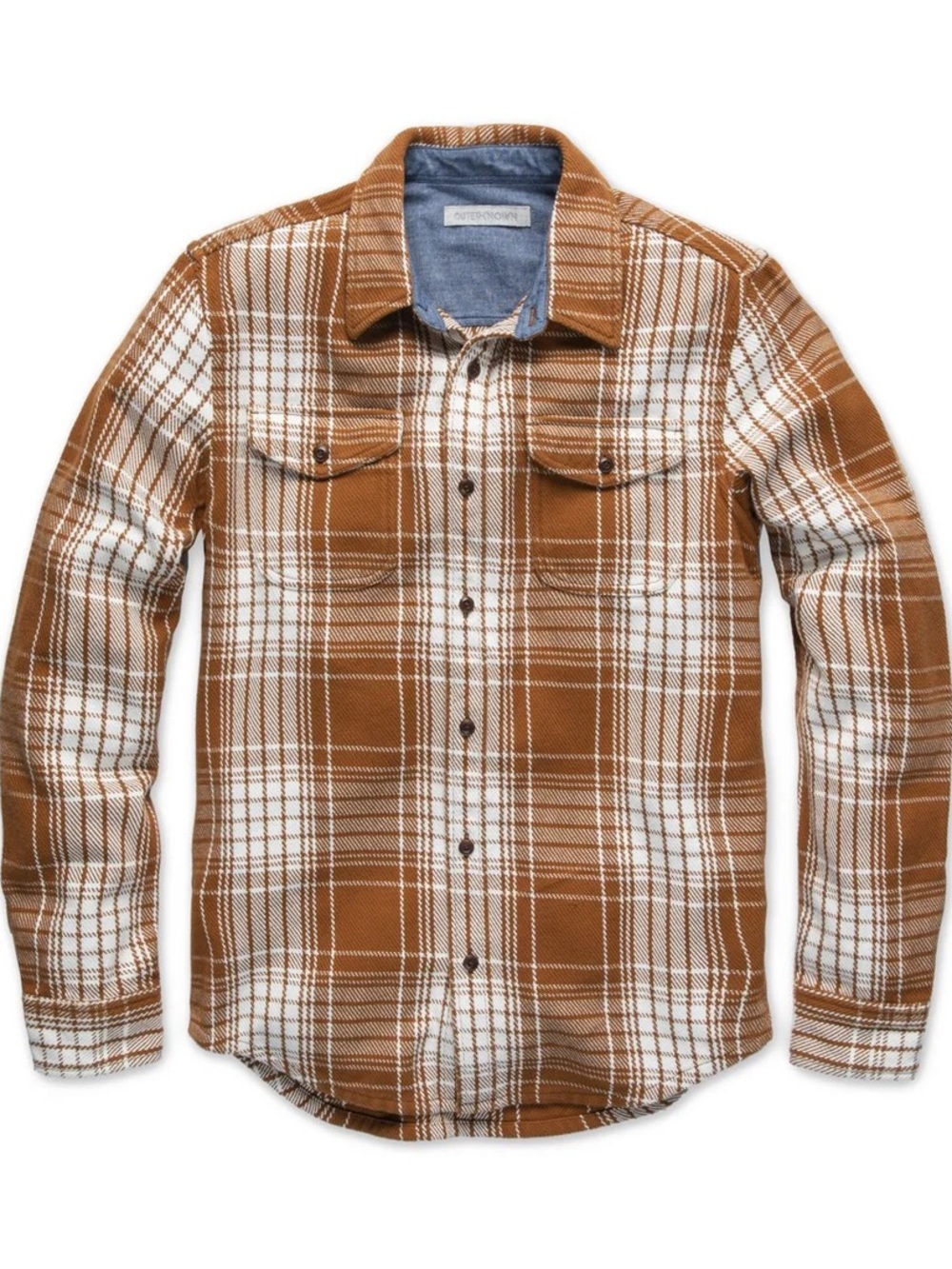 Outerknown Blanket Shirt Cedar Bigbury Plaid Organic Cotton Flannel Shacket XXL